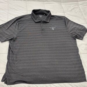 Men's Gray Cutter & Buck Striped Polo Shirt